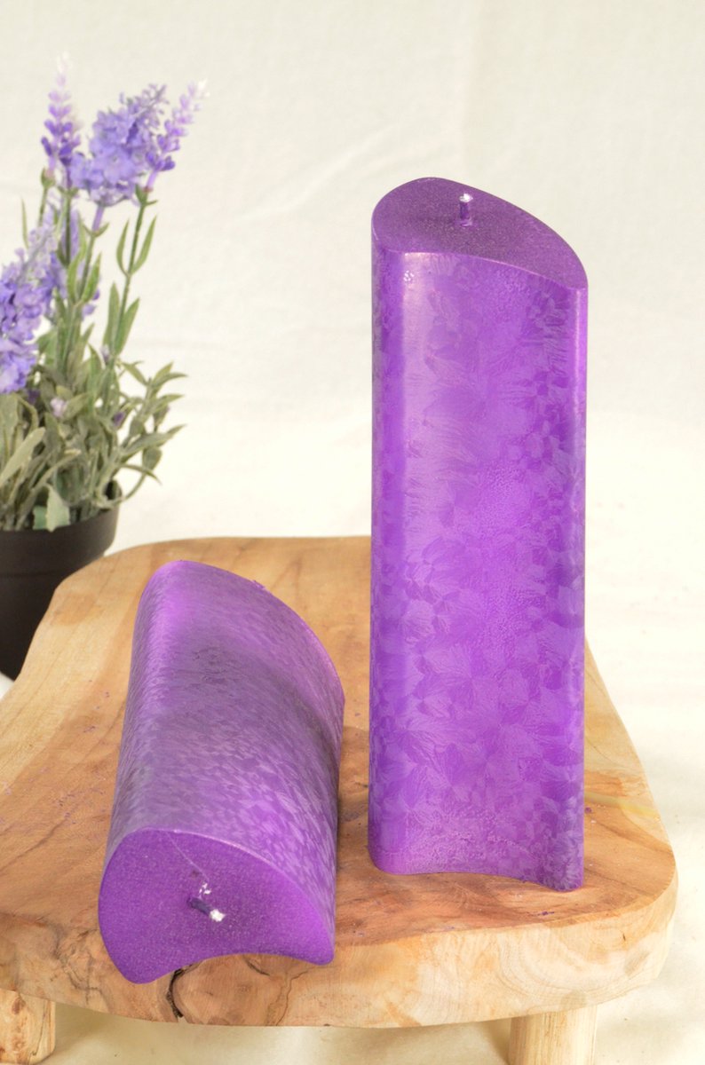 Candles by Milanne ANGELA KAARS, hoogte 18 cm in LILA POLYMICO - BEKIJK VIDEO