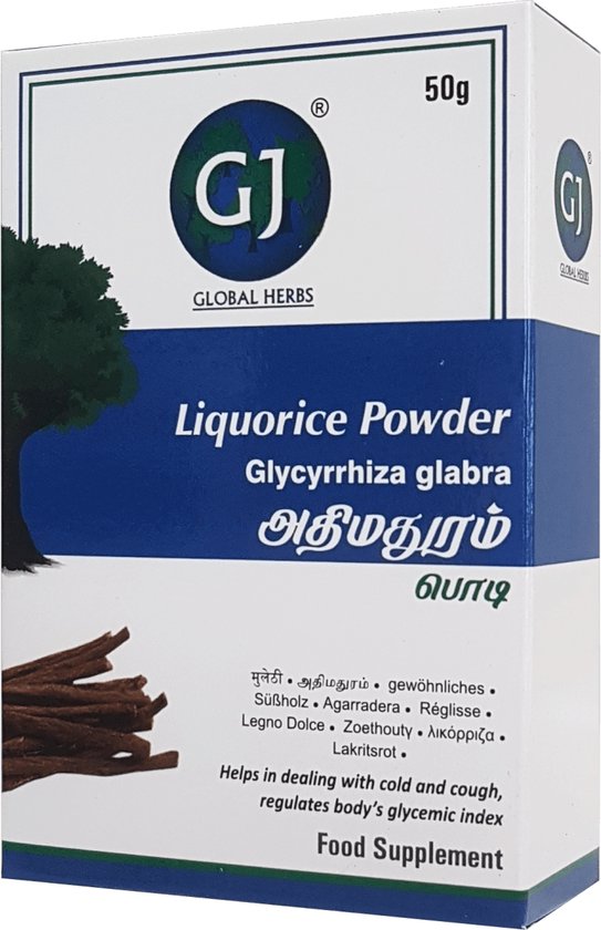 Gj Global Herbs Zoethout Poeder Verkoudheid Supplement 50 g