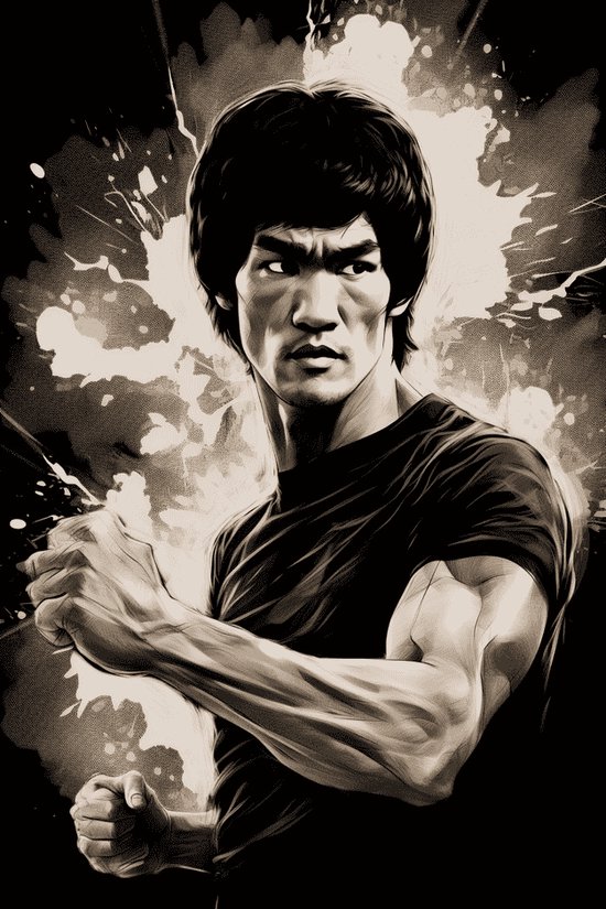 Bruce Lee Poster | Bruce Lee Zwart Wit | Zwart Wit Poster | | Geschikt om in te lijsten
