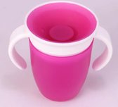 EazyLife - Oefenbeker - Magic cup - Roze Anti-Lek Beker voor Peuters - Met Handvatten - 360 Graden Drinkrand