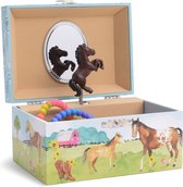 Jewelkeeper® Musical Jewelry Box met roterend paard, muziekdoos voor sieradenopslag Barn Design - Home on the Range Melody, The Ideal Gifts for Girls