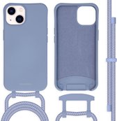 iMoshion Hoesje Geschikt voor iPhone 14 Hoesje Met Koord - iMoshion Color Backcover met afneembaar koord - Blauw