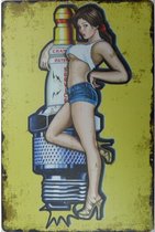 Metalen wandbord Bougie pin up Garage - 20 x 30 cm