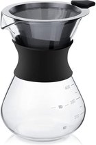 Koffiezetapparaat handkoffie RVS handfilter van glas met permanent filter (400ML)