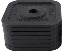 Ironmaster Quick-Lock Adjustable Dumbbell gewichten - 6 x 2,2 kg en 1 x 1,1 kg - 14,3 kg totaal