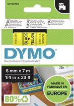 DYMO originele D1 labels | Zwarte Tekst op Geel Label | 6 mm x 7 m | Zelfklevende etiketten voor de LabelManager labelprinter | gemaakt in Europa