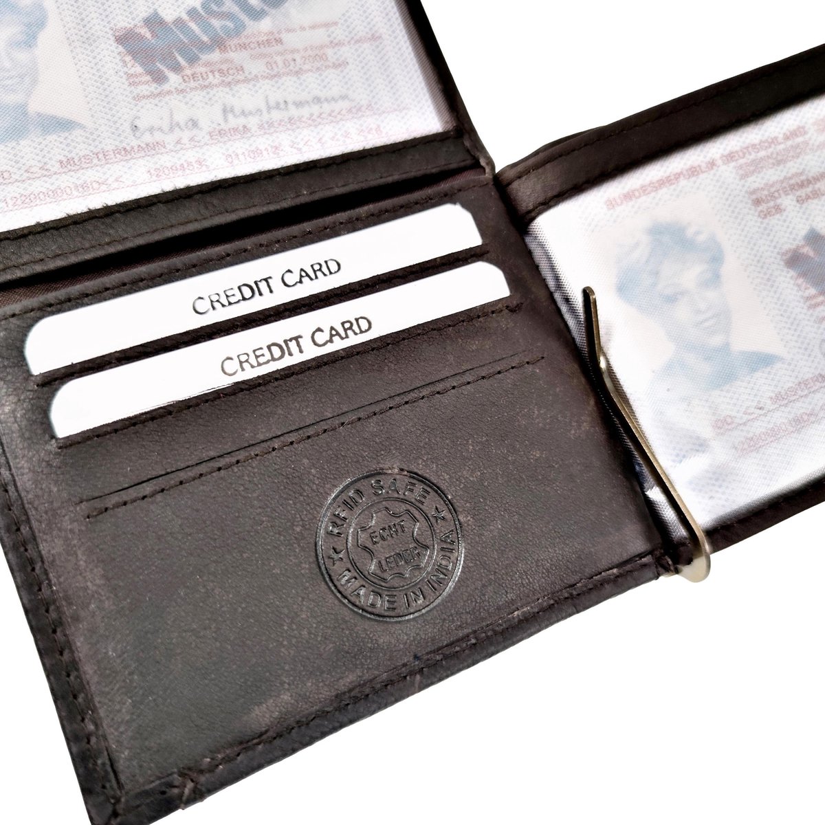 Portemonnee Heren - Wallet Pasjeshouder - RFID Anti-Skim - Compact -  Donkerbruin Leer... | bol.com