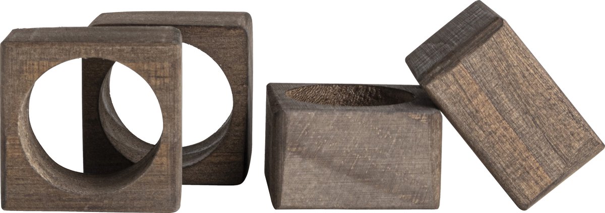 Gusta - Servetringen vierkant - Set 4 stuks - Hout
