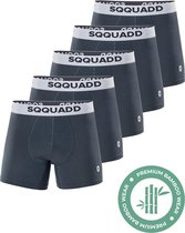 SQQUADD® Bamboe Ondergoed Heren - 5-pack Boxershorts - Maat L - Comfort en Kwaliteit - Voor Mannen - Bamboo - Grijs
