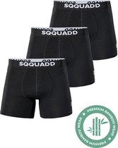 SQQUADD® Bamboe Ondergoed Heren - 3-pack Boxershorts - Maat L - Comfort en Kwaliteit - Voor Mannen - Bamboo - Zwart