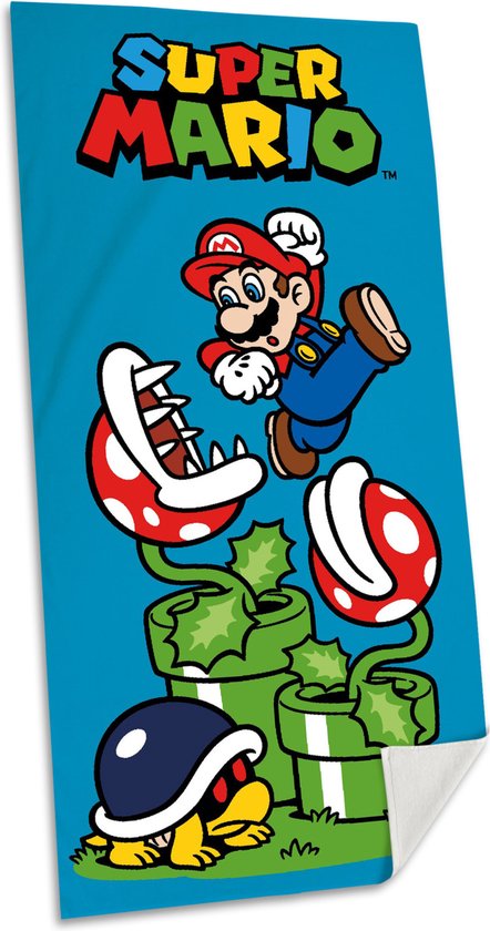Nintendo Super Mario Katoenen Badhanddoek - 70 x 140 CM - Handdoek - Zwemmen  -... | bol