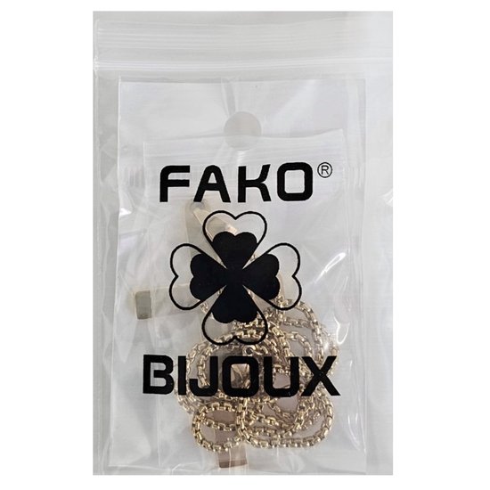 Fako Bijoux® - Ketting Met Kruisje DLX - Kruis - 30x53mm - Stainless Steel - RVS - Staal - Goudkleurig - Fako Bijoux®
