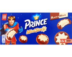 Prince MiniStars Koekjes Black&White 16 x 187g (5 x 37,4g) - Koek - Koekjes voor Onderweg - Koekjes voor werk - Witte Chocolade Vulling - Meeneemverpakking