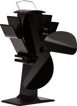 Houtkachel ventilator - Haard ventilator - Ecofan kachelventilator 3 bladen zwart