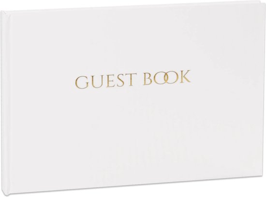 SecaDesign Gastenboek - GUEST BOOK - A4 formaat - wit / goud - receptieboek huwelijk