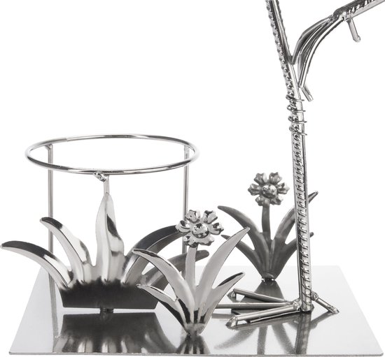 BRUBAKER Wijnfleshouder Kapper - Metalen Sculptuur Flessenstandaard 20 Cm Wijngeschenk Voor Kappers En Barbiers Met Wenskaart Wijnrek