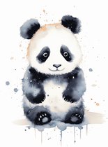 Panda Poster | Panda cartoon poster | Kinderposter | Babyposter | Poster Kinderkamer | 61x91cm | Geschikt om in te lijsten