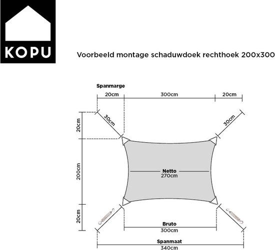 Kopu® Toile d'ombrage Driehoek 5x6x7,8 mtr 230 grammes Imperméable - Sable