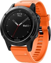 Siliconen sport bandje geschikt voor Garmin Fenix 5 - Plus & Sapphire - Fenix 6 - Pro & Sapphire - Garmin Fenix 7 - Solar & Sapphire Garmin Epix Gen 2 - Quickfit 22 / 22mm band voor Garmin smartwatches - Horlogebandje - Polsband - oranje