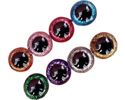 Veiligheidsoogjes voor knuffel - Glitter oogjes met sluitringen - 8 kleuren