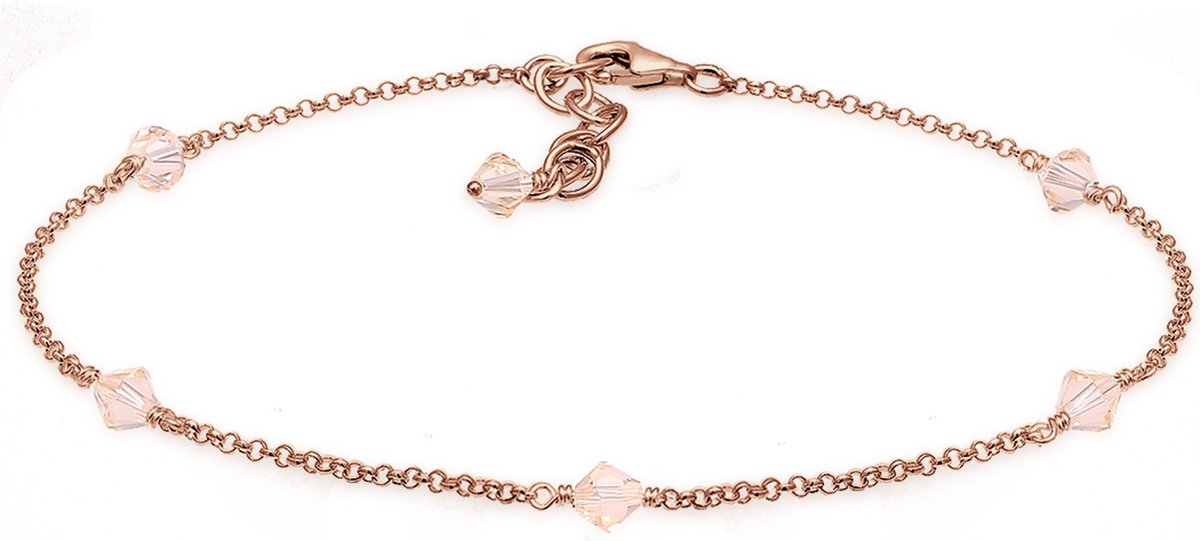 Elli Dames Enkelbandje - 925 sterling zilver - roségoud verguld