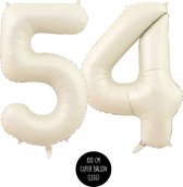 Ballon aluminium mylar chiffre XL - Numéro 54 ans -Beige - Caramel - Satin - Nude - 100 cm - 54 ans - Articles de fête anniversaire