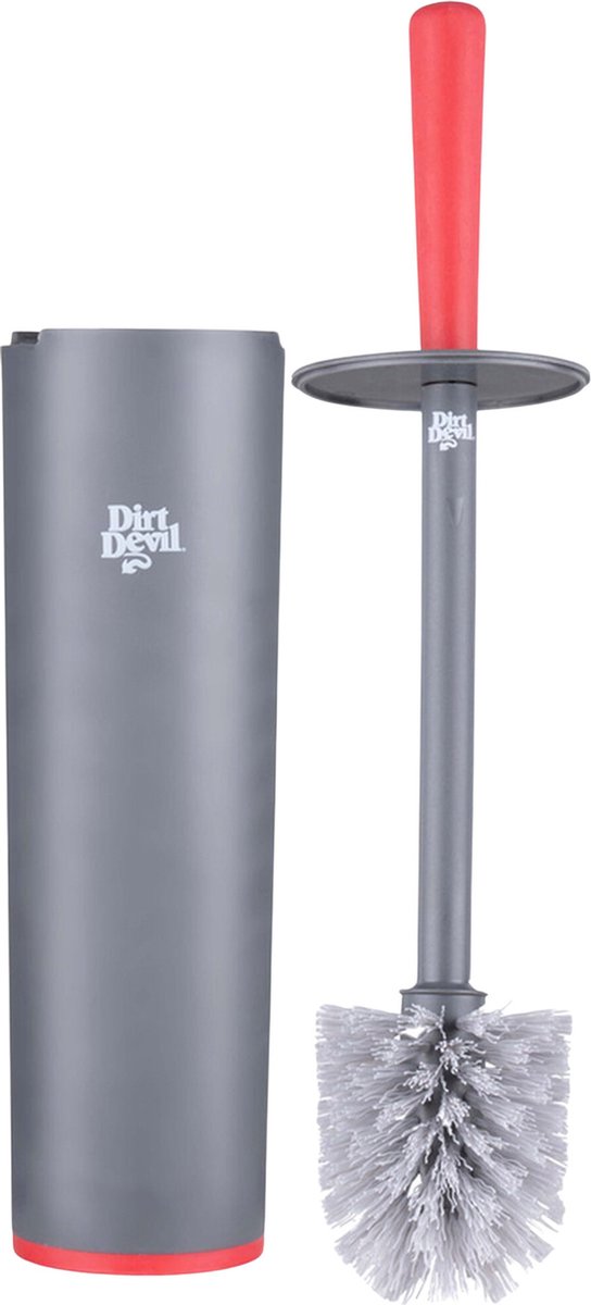 Dirt Devil WC Borstel met Houder - Toiletborstel - Ø8x42 cm - Grijs/Rood