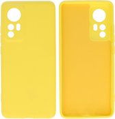 Hoesje Geschikt voor Xiaomi 12 Hoesje - 2.0mm Dikke Fashion Telefoonhoesje Backcover - Siliconen Hoesje - Geel