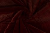 10 meter bont stof - Zacht - Bordeaux rood - Pluche stof op rol