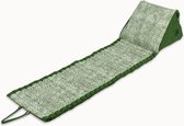 Besarto - Strandmatras - strandmat - opblaasbare rugleuning - 3 standen - oprolbaar - lichtgewicht - Made in EU - wasbaar - kleurecht - compact - dots green