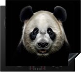 Kookplaataccessoires - Inductie beschermer - 60x52 cm - Inductie Afdekplaat - Anti Slip Mat - Dieren - Panda - Portret - Zwart - Inductiebeschermer - Voor kookplaat - Werkbladbeschermer - Keuken decoratie - Accessoires