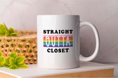 Mok Straight Outta Closet - Gay - Pride - LGBTQ - Equality - Proud Love - Queer - Rainbow - Gift - Cadeau - Cute - Straight