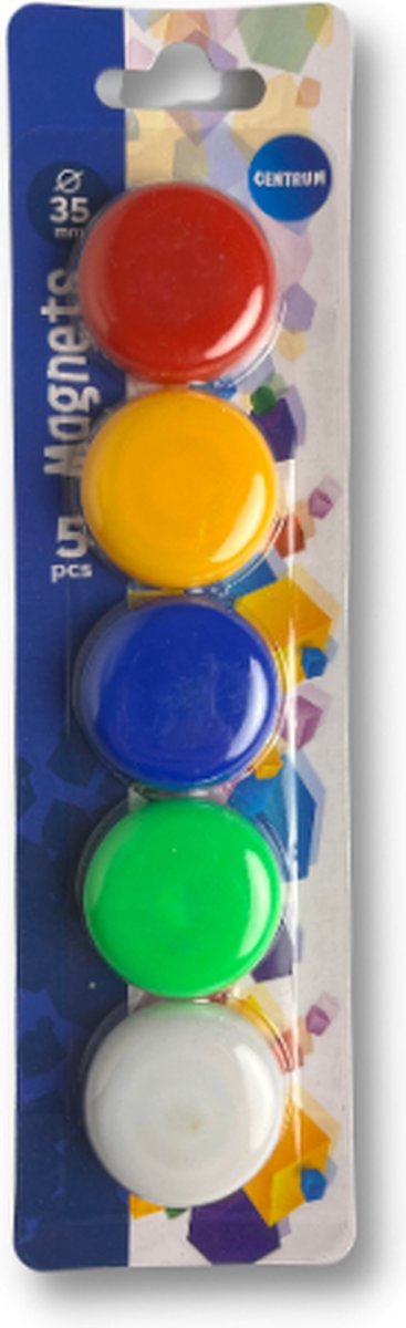 Centrum - Magneten voor Whiteboard 5 stuks - Gekleurde Magneten Sterk - Magneten voor Magneetbord