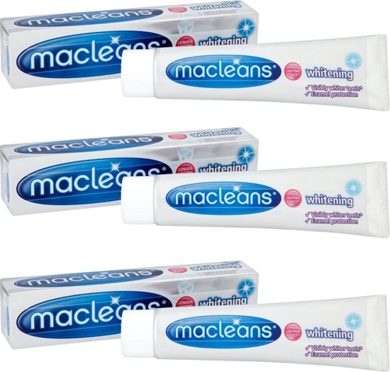 Macleans Whitening Tandpasta - 3 x 100 ml - Stralende Witte en Gezonde Tanden - Whitening Tootpaste