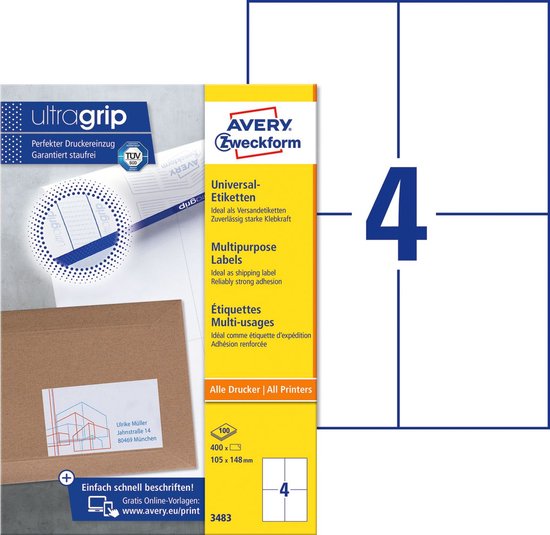 Étiquette d'imprimante Avery 3483