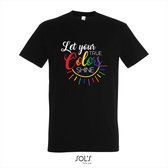 T-shirt Let your true colors shine - T-shirt korte mouw - zwart - 8 jaar