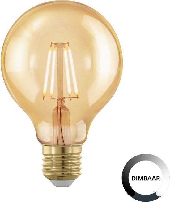 EGLO LED Lamp - Ø8,0 cm - E27 - Golden Age - dimbaar
