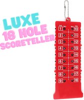 Luxe 18 hole - Golf score teller - Rood - Slagenteller - Handteller - Golftrainingsmateriaal - Golfaccesoires - handige scoreteller - Golfscore teller - Golfscoreteller