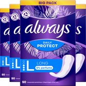 Always Daily Protect - Long - 0% Parfum - Protège-slips - Value Pack 4 x 50 Pièces