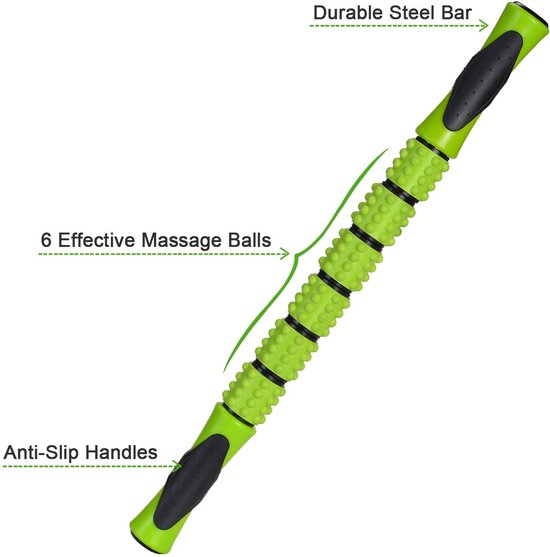 5-in-1, foamroller, met rollerstick en massageballen voor fasciatraining van de