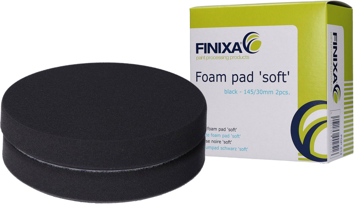 FINIXA Foam Polijstpad ZWART 145mm - 2 stuks