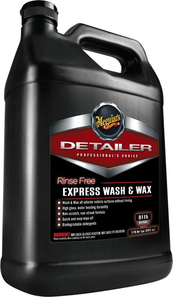 Meguiar's Detailer Rinse Free Express Wash & Wax - 1 Gallon - Rinseless Wash - Hoogglans - Waterafstotend