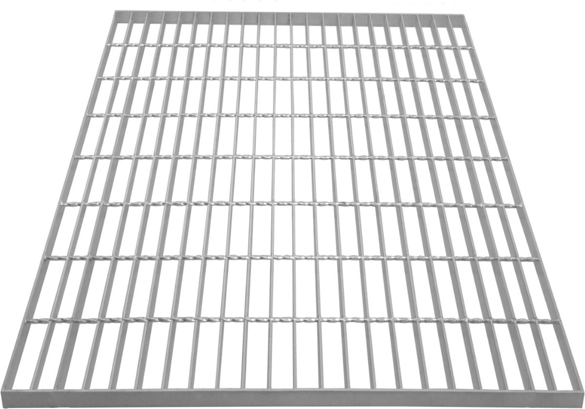 800 x 800 x 30 mm Galvaniseerde Rooster Vloerpaneel - Zware Uitvoering - Zilver - Zinkcoating - 640kg Draagvermogen - 4mm Dik Metaal