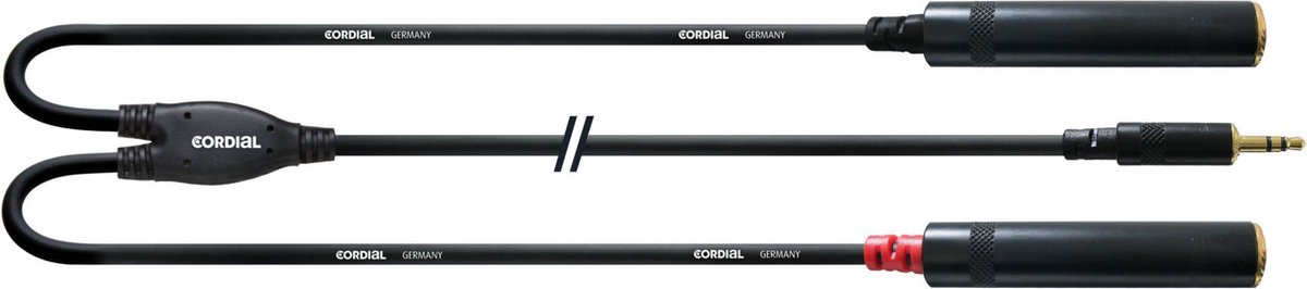 Cordial 2x jack mo fem /jack 3,5 st 0,3m Y-Audio-kabel CFY 0,3 WGG - Insert kabel