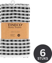 Tiseco Home Studio - Keukenhanddoek OMAN - SET/6 - 100% katoen - badstof - ultra-absorberend - sneldrogend - duurzaam materiaal - 50x70 cm - Zwart