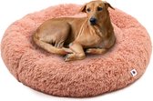 Pet Perfect Fluffy Donut Hondenmand voor Honden - XXL Hondenkussen - Hondenbed 100 CM - Roos