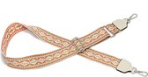 Schouderband voor tas - oranje/beige - tassenriem met ruit print - Aztec - 135 cm lang - 5 cm breed - schuifgesp - SIT0328 - STUDIO Ivana
