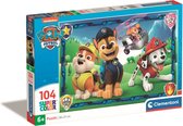Clementoni - Puzzel 104 Stukjes Paw Patrol, Kinderpuzzels, 6-8 jaar, 27177