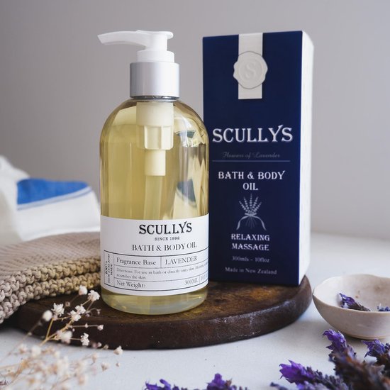 Badolie & Bodyoil natuurlijke hydraterend huidverzorging - Lavendel- & Amandel Etherische Oliën - Scullys