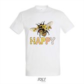 T-shirt Happy Bee - T-shirt korte mouw - Wit - 6 jaar